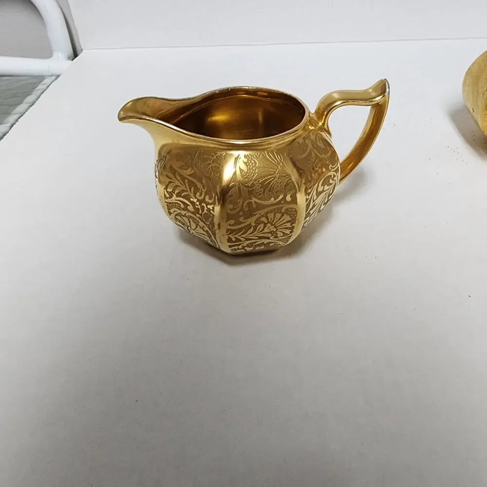 Z.S. & C Bavaria Antique Vintage Cream And Sugar Set Brilliant Gold Porcelain